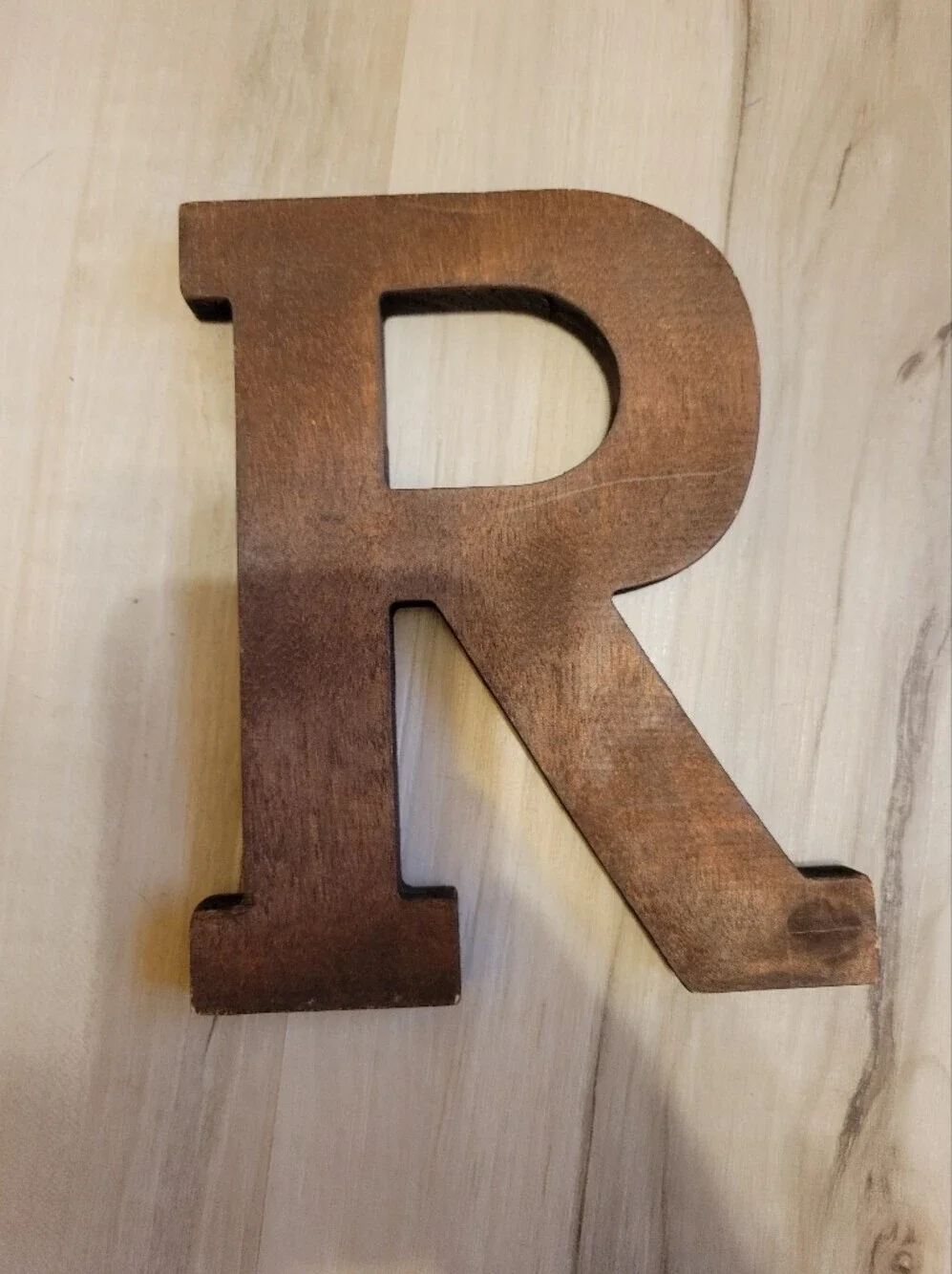 Rustic Brown Wooden Wall Decor Letter - R
